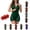 Green, variant on Cmfcve Women's One Piece Swimsuit Sleeveless Half Zipper Surfing Rash Guard Boyleg Athletic Bathing Suit