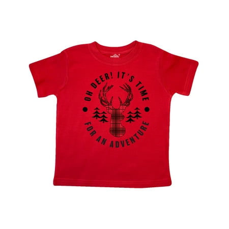 

Inktastic Plaid Oh Deer It s Time for an Adventure with Trees Gift Toddler Boy or Toddler Girl T-Shirt