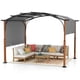 thumbnail image 5 of Costway Pérgola Retráctil de 300 x 360 cm, Arqueada con Toldo Parasol y Postes de Madera, 16 Clavos Incluidos, Cenador de Metal para Exteriores para Jardín, Patio Trasero, Porche, Beige/Gris, 5 of 5