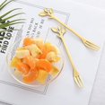 thumbnail image 2 of Juego de 8 tenedores de acero inoxidable dorados para postre y fruta (12,3 cm), cubiertos, artículos para fiestas, cuchara mezcladora profesional, minitenedor para ensalada, aperitivo, pastel, 2 of 5