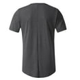 thumbnail image 3 of Men's Crew Neck Muscle Workout Athletic T-Shirt Bodybuilding Fashion Short Sleeve Slim Fit Zipper Tee Top 2025 Casual Solid Color Big and Tall Shirts Basic Classic Hip Hop T-Shirt, Dark Gray XXXL, 3 of 5