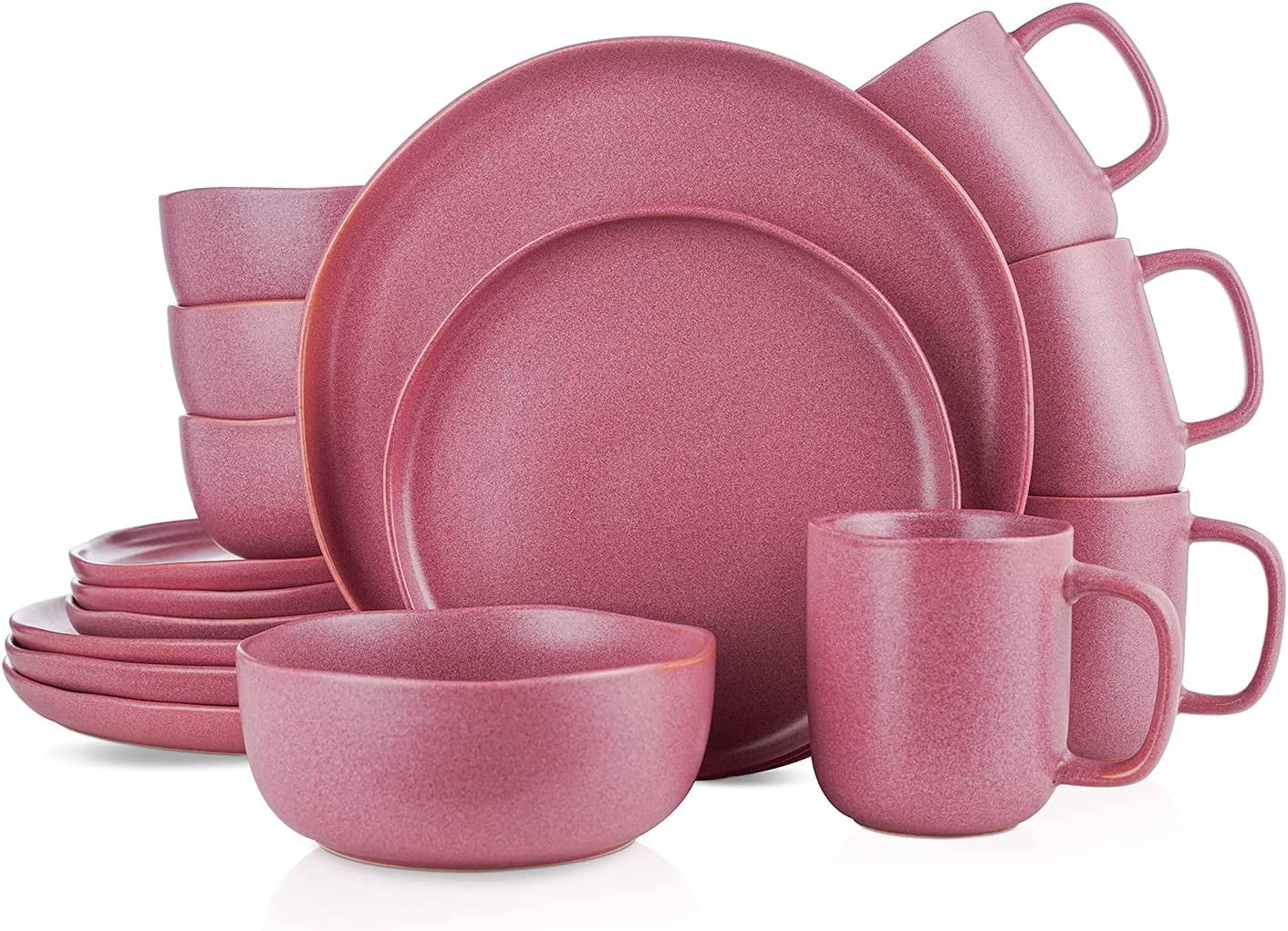 Stone + Lain Grao Stoneware 16Piece Dinnerware Set, Grey