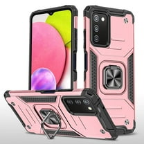Xhy Samsung Galaxy A03S Case with Magnetic Ring Holder Kickstand Military Grade Full Body Double Layer Drop Protection Rugged Durable Detachable for Samsung Galaxy A03S Phone - Rose Gold