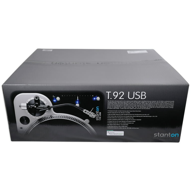 Stanton T.92 M2 USB Direct-Drive S-arm USB DJ Turntable + Hard