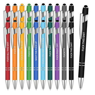 Snarky Office Pens / Set of 5 Funny Pens / Vibrant Ink Color with Funny White Imprint / Brightly Colored Pen Ink Matches Barrel / Coworker Present