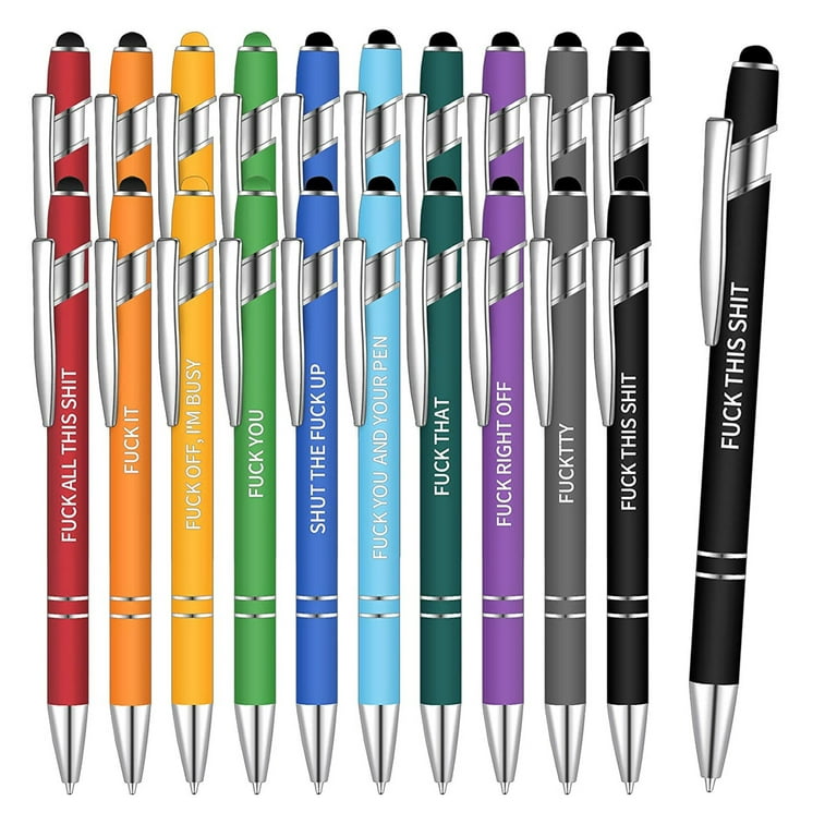 10 Pieces Office Pens Ballpoint Pen Funny Quotes Inspirational Pen with  Stylus Tip Motivational Messages Pen Metal Black Ink Pens Encouraging  Stylus