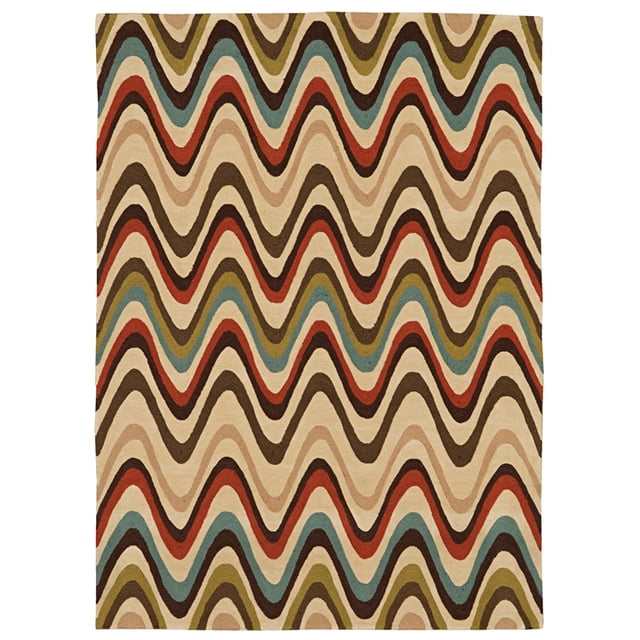 Linon Trio Mouszi Tapis en Polyester Tufté à la Main 1 Pieds10"x2'10 Pouces en Brun Sable