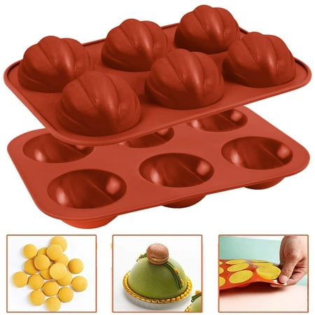 

Travelwant 3Packs 6 Cavity Pumpkin Candy Mold Mini Pumpkin Silicone Mold Chocolate Molds for Halloween Christmas Candy Baking Cake Decoration Soap Making Chocolate-7.48 x 5.12 x 0.98