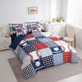 thumbnail image 2 of Feelyou Baseball Sport Bedding Comforter Set 7pcs, Blue Red King Bedding Sets, 2 of 7