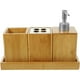 thumbnail image 1 of Juego de accesorios de baño, soporte de bambú para cepillos de dientes, taza para enjuague bucal, dispensador de jabón, 1 Juego, 1 of 5
