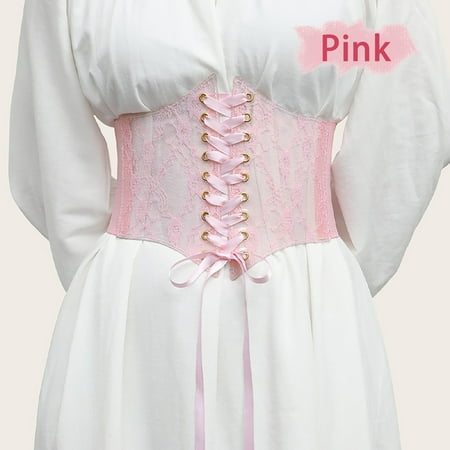 

Women s Corset Belt Tops Lace Up Waist Belt Strapless Underbust Corset Bustier Sheer Mesh Cincher Wide Belt Cowboy Belt for Men Western Belt Buckles for Men