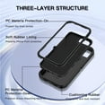 thumbnail image 5 of Petocase For iPhone 16e Case,iPhone 17e Case,Military-Grade Protection Shockproof Dust/Drop Proof 3 in 1 Rugged Heavy Duty Durable Cover 6.1 inch,Black, 5 of 8