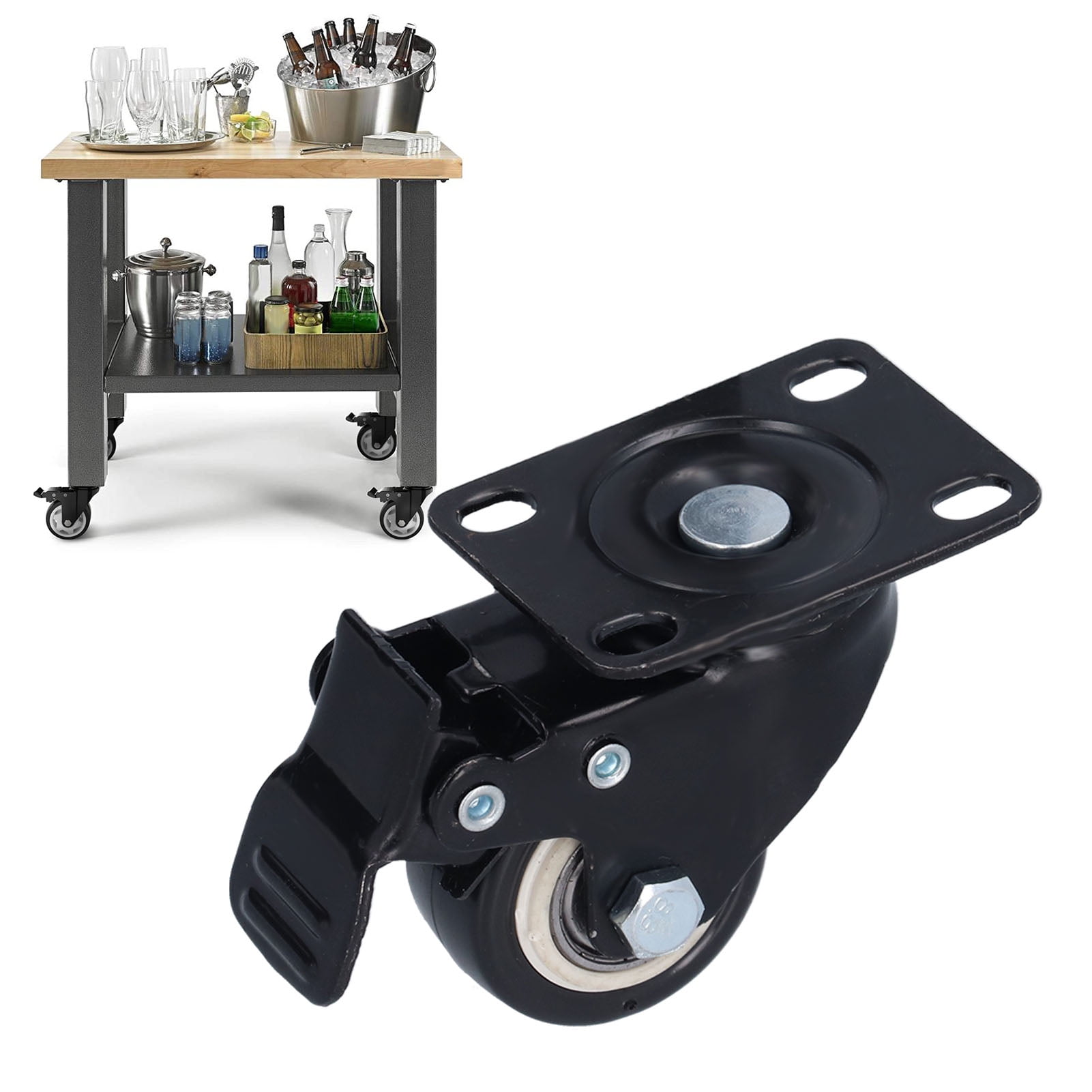 Ymiko Caster Wheels,Chair Wheels,4PCS Caster 1.5in 360° Rotate Head