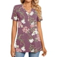 thumbnail image 2 of Blusa casual BISHUIGE con botones y cuello en V para mujer, talla 3XL, 2 of 6