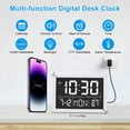 thumbnail image 2 of 6.3" Digital Clock with Large Display, with Day and Date, Snooze, Temperature, 12H/24H, Adjustable Brightness for Desk, Wall Mounted, Living Room, Bedroom, Gift for Elderly, Seniors, Dementia, 2 of 6