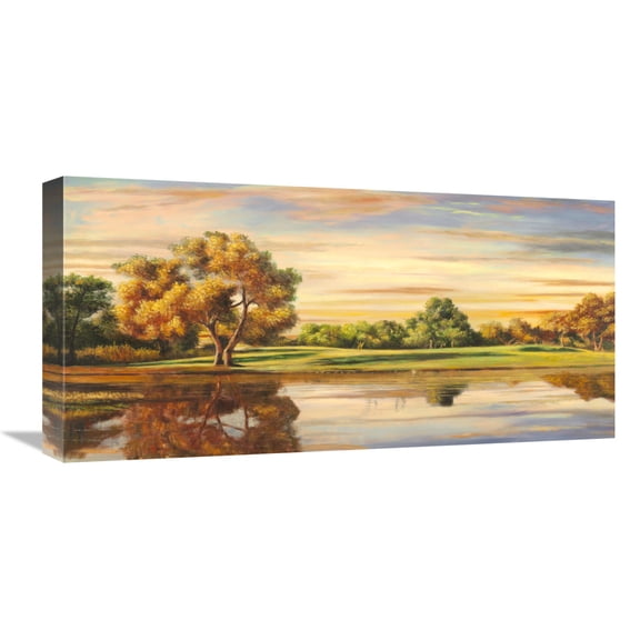 Global Gallery's 'Riflessi sul lago' by Angelo Masera Stretched Canvas Wall Art