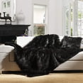 thumbnail image 3 of Luxury Plush Faux Fur Throw Blanket, Long Pile Brown with Black Tipped Blanket, Super Warm, Fuzzy, Elegant, Fluffy Decoration Blanket Scarf for Sofa, Armchair, Couch and Bed, 50''x 60'', 3 of 7
