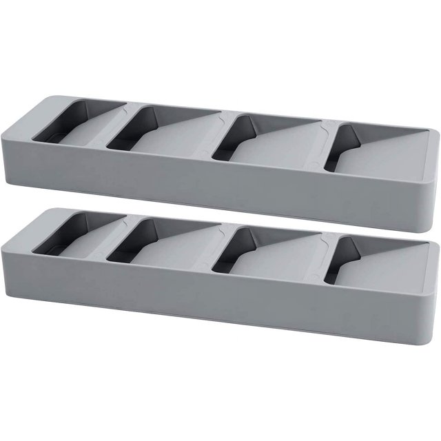 Organizador de cubiertos compacto, bandeja de cajón de cocina, organizador para tenedor y cuchillo, herramienta de partición para artículos de cocina, gris, 2 uds. Sailing Electrónica