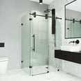 thumbnail image 6 of VIGO Winslow 34 in. L x 46 in. W x 74 in. H Frameless Sliding Rectangle Shower Enclosure in Matte Black with Clear Glass, 6 of 12