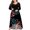 Blue, variant on Fesfesfes Plus Size Women Gowns Sexy Butterfly Printed O-Neck Irregular Hem Lace Splicing Long Sleeve Pullover Party Dress or