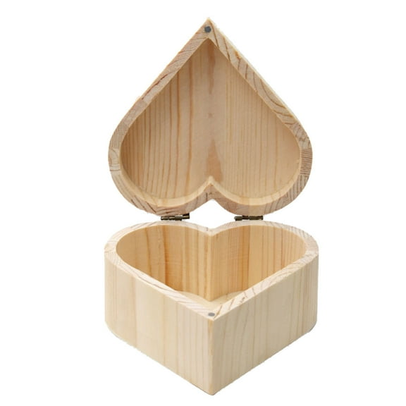 Soimiss Beige Wooden Jewelry Box with Blank Surface for DIY Decoration and Elegant Storage in Home and Office