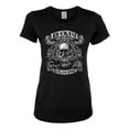 thumbnail image 2 of Lucky 7 Live to Ride Bikes Booze Broads USA Est 1903 | Womens Fashion Graphic T-Shirt, Black, Small, 2 of 4