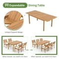 thumbnail image 4 of JOIVI Rectangular Extendable Acacia Wood Dining Table, 6-8 Person Outdoor Extendable Table for Home Kitchen Deck, 4 of 7