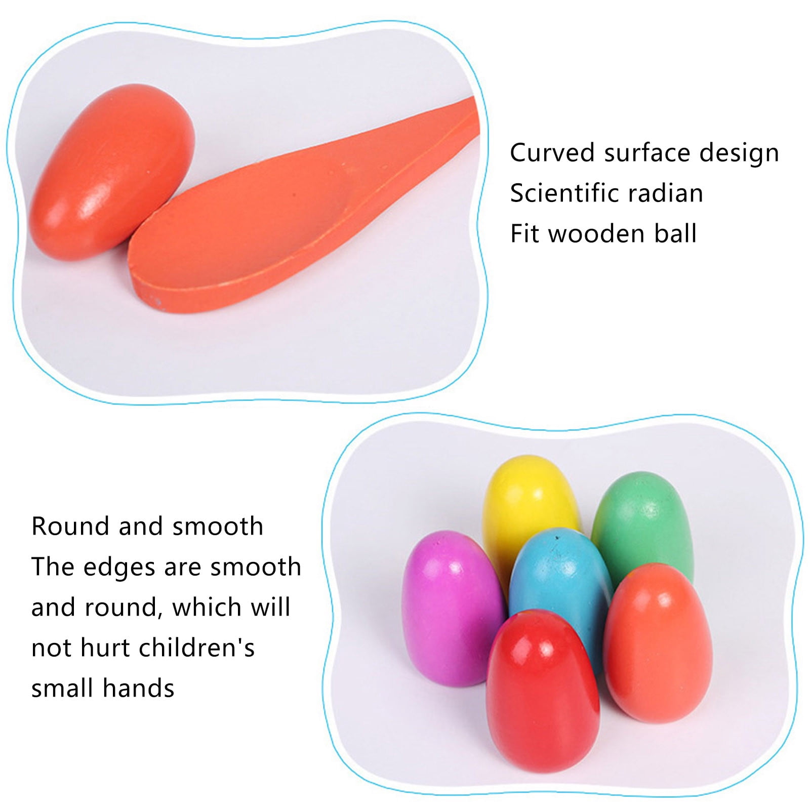 Juego De Carrera De Huevos Y Cucharas 12 Piezas – Relevos Al Aire Libre Para Familia Y Fiestas, Madera Resistente