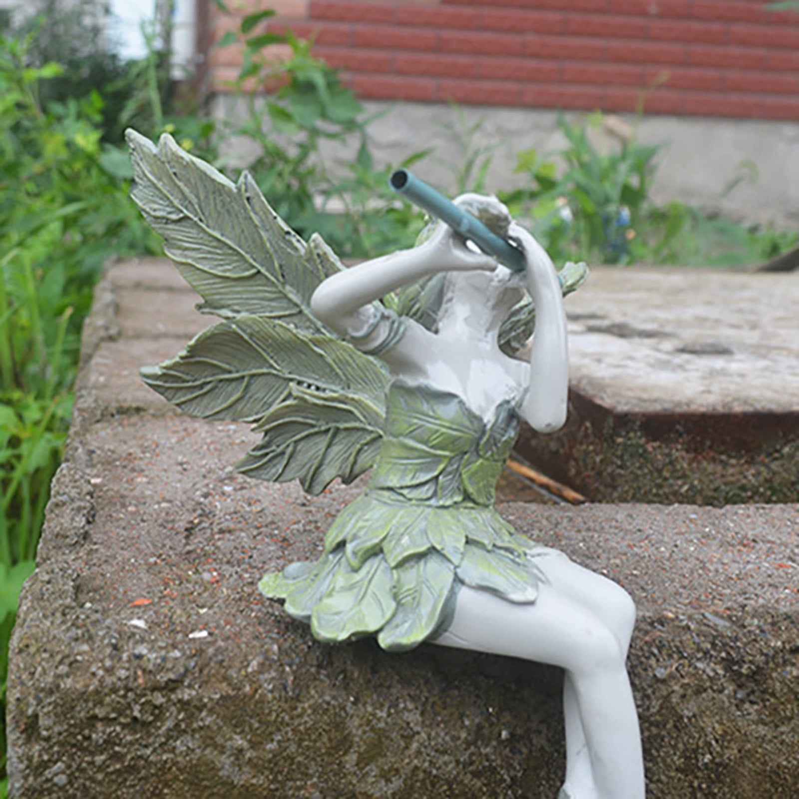 Enchanting Flute Fairy Statue for Desktop Display Resin Art Sculpture Whimsical Home and Garden Ornamental Piece