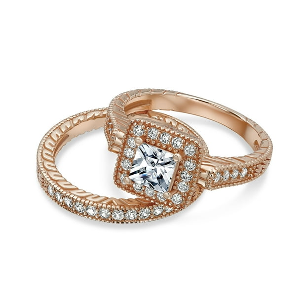 pav¨¦ rose gold tone ring