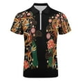 thumbnail image 4 of Chinese Traditional Dragons Men Zipper T-shirt Summer Casual Short Sleeve T-shirt Top, 4 of 7