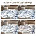 thumbnail image 7 of ODIKA 4'x6' Blue Geometric Medallion Trellis Washable Area Rug Traditional Ornate Lattice Design With Intricate for Home Office, Under Desk, Non-Slip Chair-Friendly, Flatwoven, 7 of 7