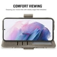 thumbnail image 3 of Compatible with Samsung Galaxy S21 Plus S21+ 5G Wallet Phone Case and Tempered Glass Screen Protector Flip Credit Card Holder Stand Flower Cell Cover for S21+5G S21plus 21S + S 21 21+ G5 Gray, 3 of 9