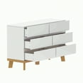 thumbnail image 3 of 6-Drawer Dresser,White Double Dresser,Wood Storage Cabinet for Living Room,Chest of Drawers for Bedroom, 3 of 7