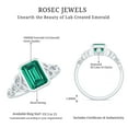 thumbnail image 5 of Rosec Jewels Created Emerald Solitaire Ring with Diamond for Women - Celtic Knot Ring (6X8 mm), 14K White Gold, US 7.00, 5 of 9