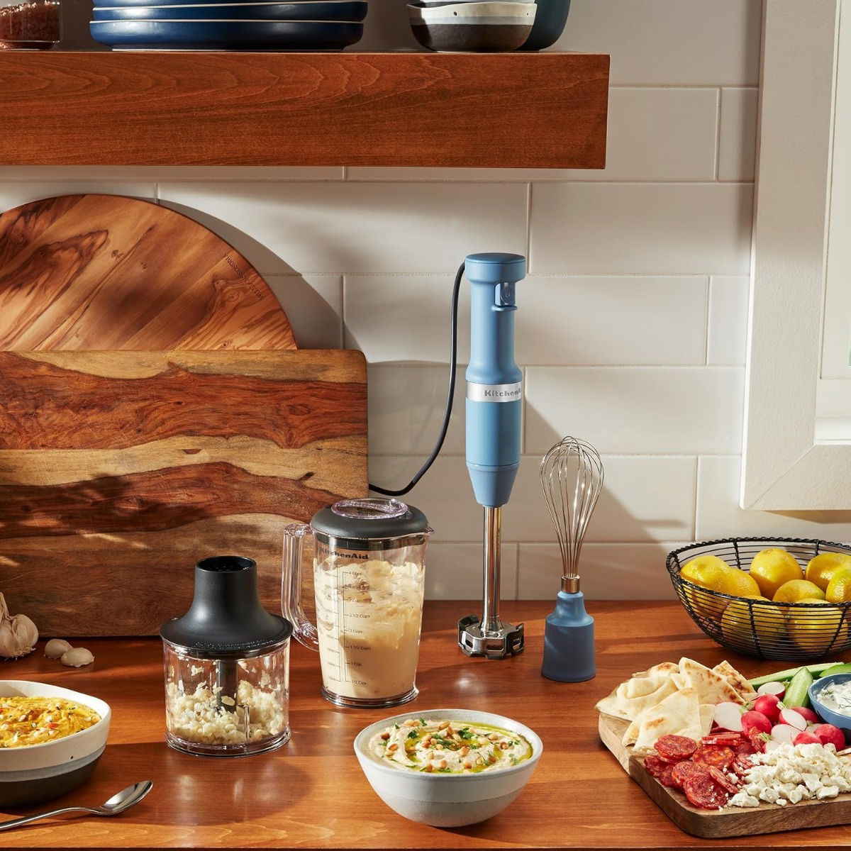 KitchenAid Variable Speed Corded Hand Blender With Accessories | Blue Velvet