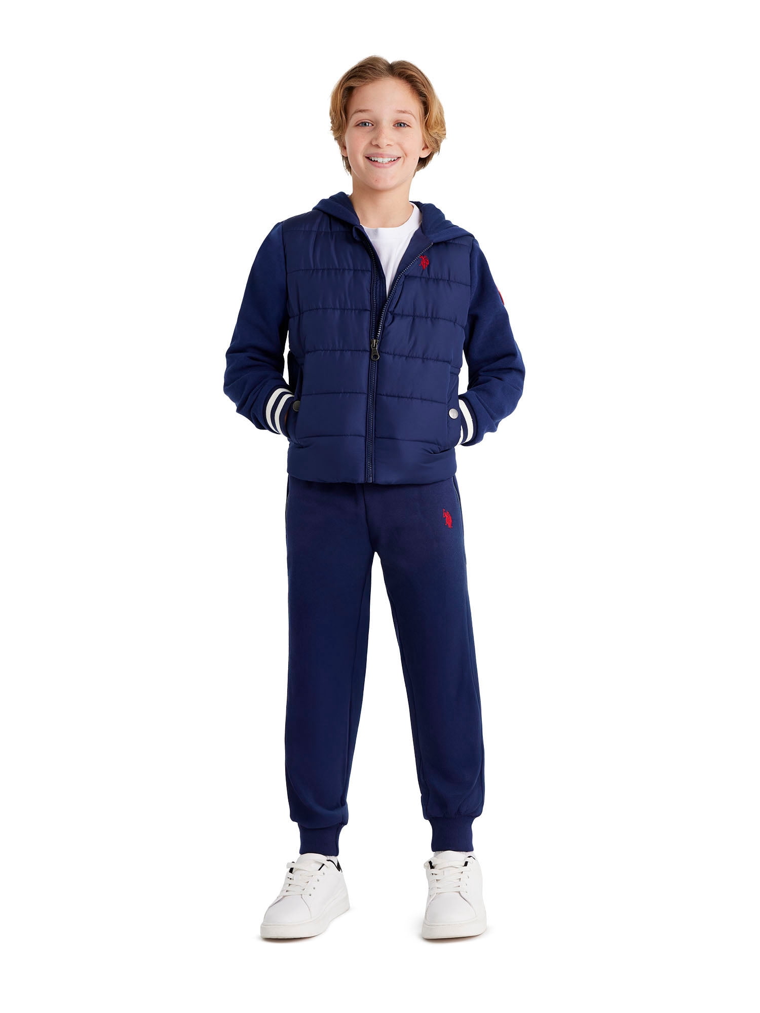 U.S. Polo Assn. Mixed Media Zip Jacket, Sizes 4-18