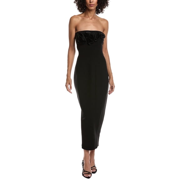 Lela Rose womens Bubble Midi Dress, XXS, Black