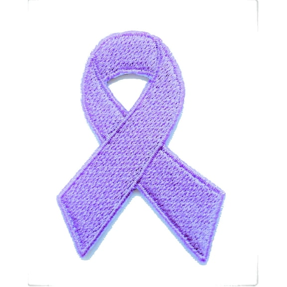 Awareness Ribbon Pancreatic/Thyroid Cancer Awareness Alzheimer's/Lupus/Animal Abuse/Crohn's Disease/Cystic Fibrosis/Fibromyalgia Embroidered Sew/Iron On Patch 2.5" x 1.8"