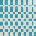 thumbnail image 3 of HomeRoots 669323 9 x 12 ft. Teal & Ivory Geometric Transitional Washable Machine Made Rectangle Area Rug with UV Protection, 3 of 9