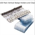 thumbnail image 2 of Waterproof Vertical ID Badge Holder Vertical Clear PVC Name Holder Tags with Badge Clip Straps (5 Pack,Vertical ), 2 of 5