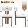 thumbnail image 6 of Guyou Wooden Dining Chairs Set of 4, Mid Century Modern Sherpa Upholstered Dining Side Chairs, Farmhouse Kitchen Chairs with Curved Back for Kitchen Dining Room Living Room, White, 6 of 10