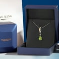thumbnail image 5 of Gem Stone King 925 Silver and 10K Yellow Gold Green Peridot and White Lab Grown Diamond Pendant Necklace for Women | 1.31 Cttw | Gemstone August Birthstone | Pear Shape 9X6MM | With 18 inch Chain, 5 of 6