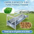 thumbnail image 5 of Rust-Proof Livestock Goat Feeder, Goat Hay Feeder, Pasture Feeder, 77 Gallon, 59"L x 19.6"W x 33.4"H, Stainless Steel, for Calves, Farms, Ranches, Cow, Deer, 5 of 7