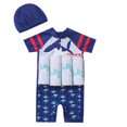 thumbnail image 4 of Traje de baño flotante para niños con sombrero, traje de baño de dibujos animados suave y ligero, traje de baño con flotabilidad para regalo, piscinas 90, 4 of 8