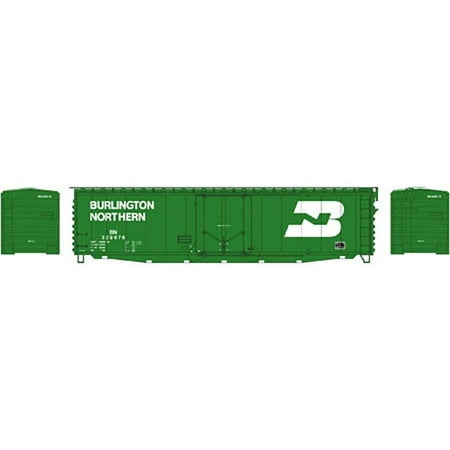 Athearn N Scale 50' Plug Door Box Car Burlington Northern/BN Green/White #329876