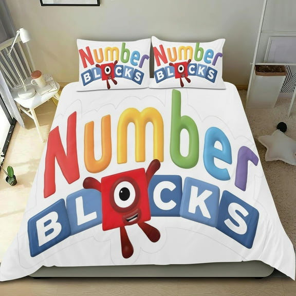 Numberblock Themed Bed Sheet Set Three Piece Set 53x79 Inches Comfortable And Skin Friendly Unique Design Creating A Star Studded Night