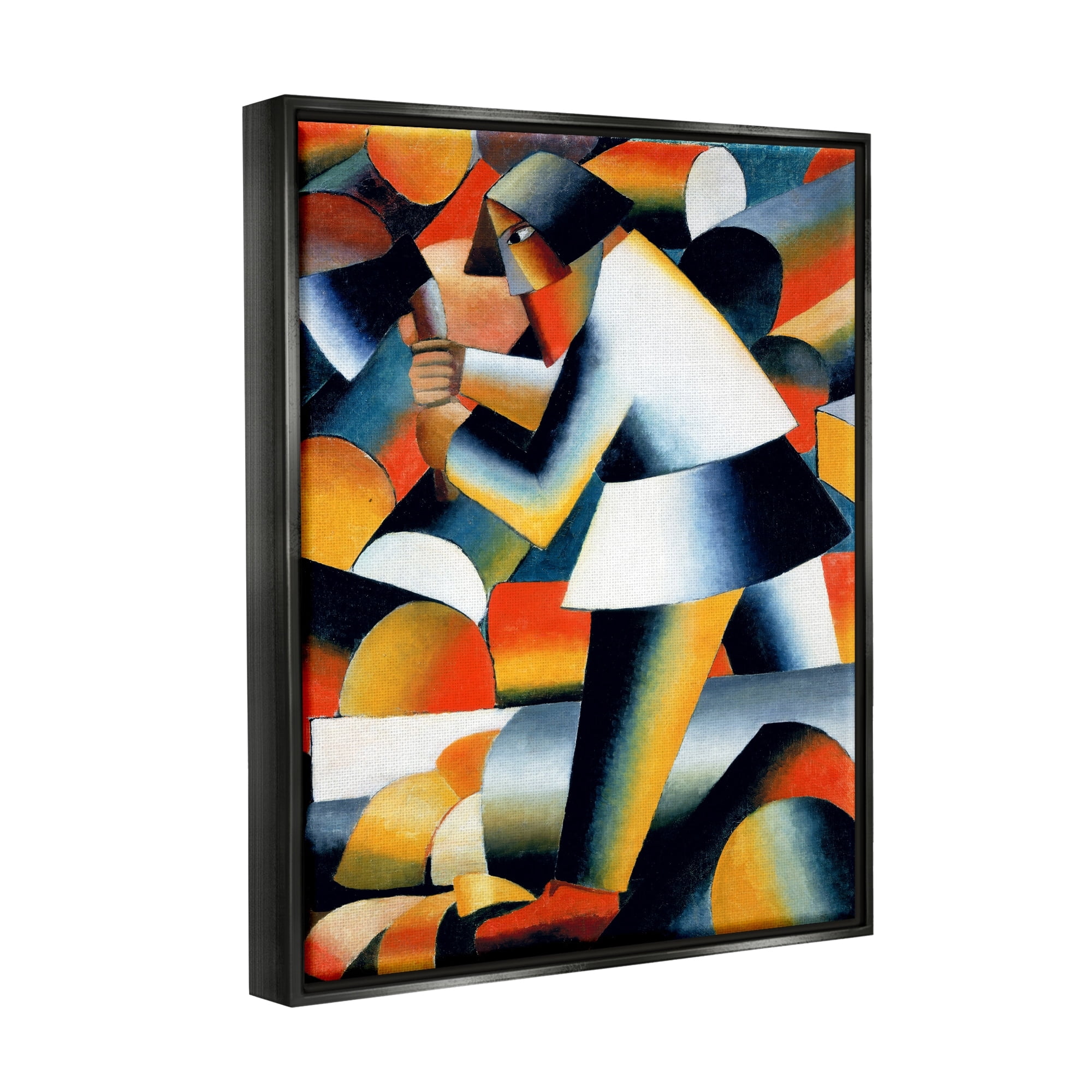 Stupell Industries Farmer Kazimir Melevih Classic Abstract Painting Painting Luster Gray Floating Framed Canvas Print Wall Art, Design by one1000paintings