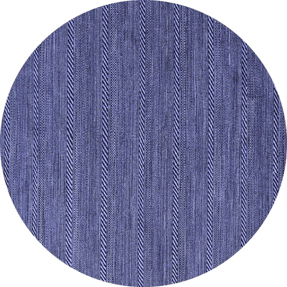 Ahgly Company Indoor Round Abstract Blue Modern Area Rugs, 8' Round