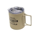 thumbnail image 1 of Taza de camping de metal aislada al vacío Colamx con tapa y asa plegable Caqui 320 ml, 1 of 8
